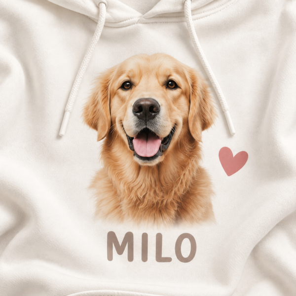 Custom Pet Portrait Hoodie with Your Dog or Cat’s Photo and Name — A Personalized Gift for Pet Lovers - Image 3